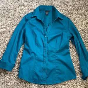 Teal button down shirt banana republic size m